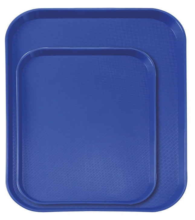 Polypropylen fastfoodbakke, lille, AmerBox, Blå, 265x345x(H)20mm