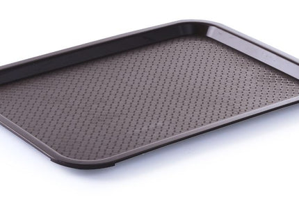Polypropylen fastfoodbakke, stor, AmerBox, Brun, 350x450x(H)20mm
