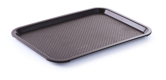 Polypropylen fastfoodbakke, stor, AmerBox, Brun, 350x450x(H)20mm