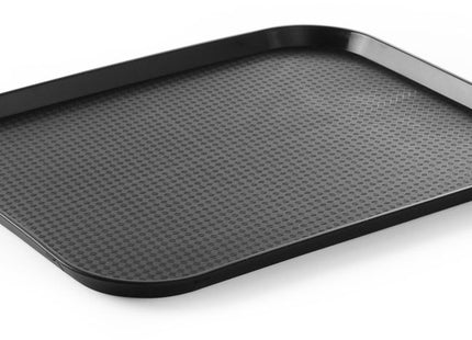 Polypropylen fastfoodbakke, stor, AmerBox, Sort, 350x450x(H)20mm