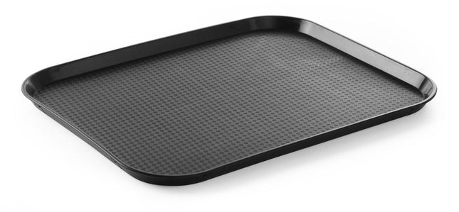 Polypropylen fastfoodbakke, stor, AmerBox, Sort, 350x450x(H)20mm