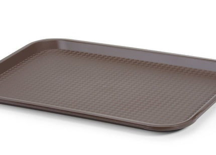 Polypropylen fastfoodbakke, mellem, AmerBox, Brun, 305x415x(H)20mm