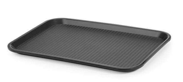 Polypropylen fastfoodbakke, mellem, AmerBox, Sort, 305x415x(H)20mm
