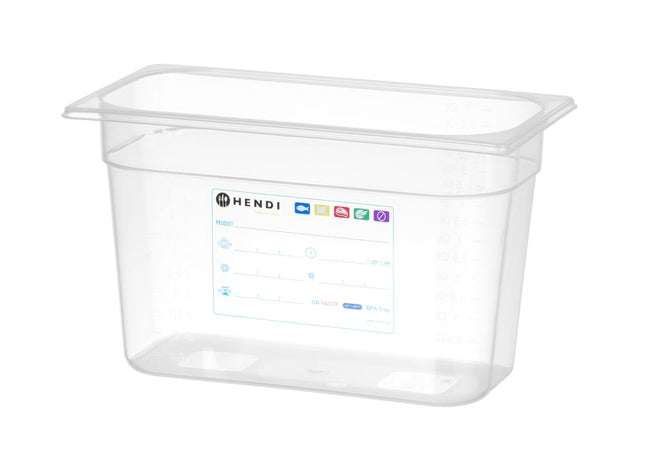 Beholder GN 1/3 HACCP, HENDI, GN 1/3, 5,7L, gennemsigtig, 325x176x(H)150mm