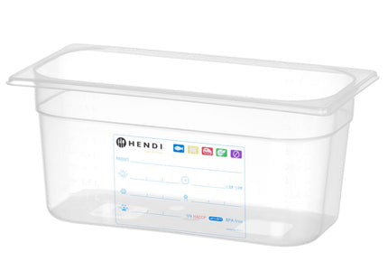 Beholder GN 1/3 HACCP, HENDI, GN 1/3, 5,7L, gennemsigtig, 325x176x(H)150mm