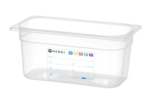 Beholder GN 1/3 HACCP, HENDI, GN 1/3, 5,7L, gennemsigtig, 325x176x(H)150mm