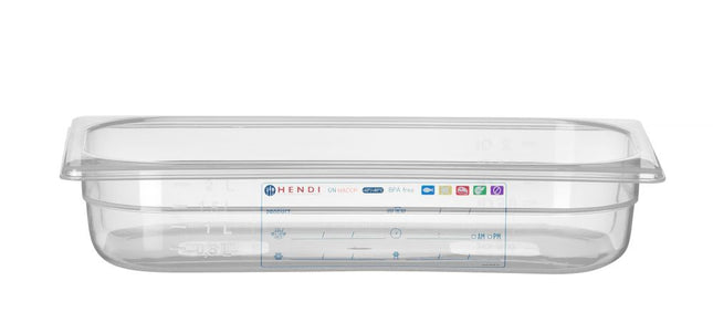 Beholder GN 1/3 HACCP, HENDI, GN 1/3, 2,5L, gennemsigtig, 325x176x(H)65mm