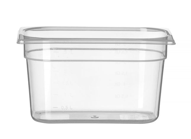 Beholder GN 1/4 polypropylen, HENDI, Profi Line, GN 1/4, 3,5L, gennemsigtig, 265x162x(H)150mm