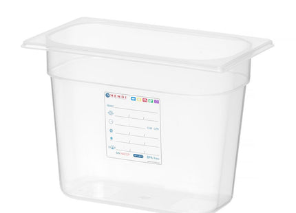Beholder GN 1/4 HACCP, HENDI, GN 1/4, 1,8L, gennemsigtig, 265x162x(H)65mm