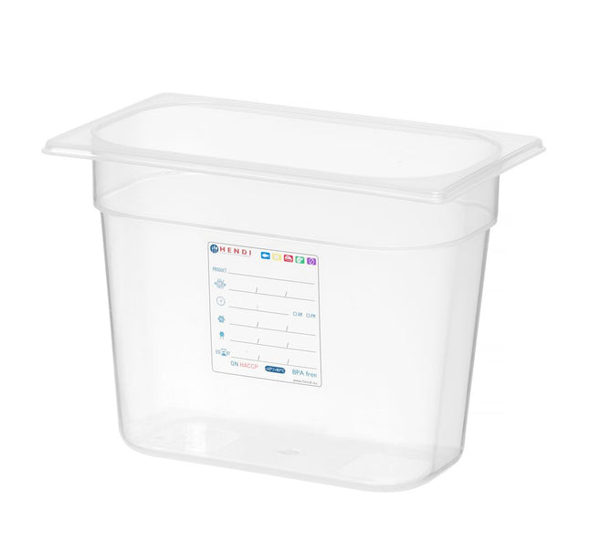 Beholder GN 1/4 HACCP, HENDI, GN 1/4, 1,8L, gennemsigtig, 265x162x(H)65mm