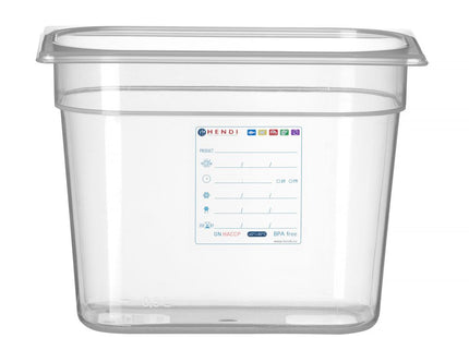 Beholder GN 1/4 HACCP, HENDI, GN 1/4, 1,8L, gennemsigtig, 265x162x(H)65mm