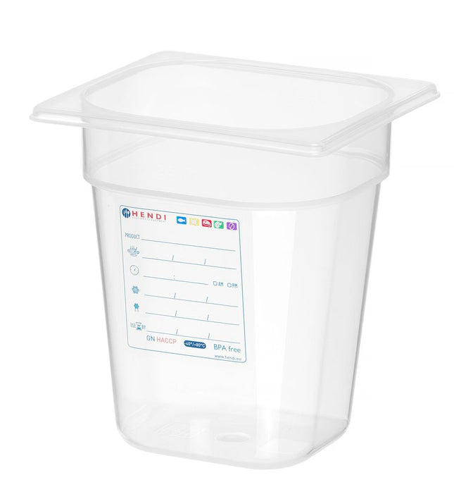 Beholder GN 1/6 HACCP, HENDI, GN 1/6, 2,4L, gennemsigtig, 176x162x(H)150mm