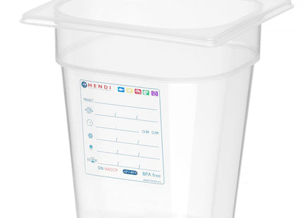 Beholder GN 1/6 HACCP, HENDI, GN 1/6, 1,6L, gennemsigtig, 176x162x(H)100mm