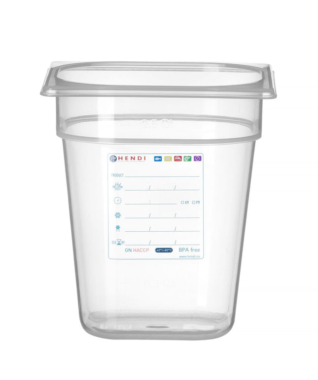 Beholder GN 1/6 HACCP, HENDI, GN 1/6, 3,4L, gennemsigtig, 176x162x(H)200mm