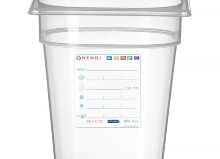 Beholder GN 1/6 HACCP, HENDI, GN 1/6, 1,6L, gennemsigtig, 176x162x(H)100mm
