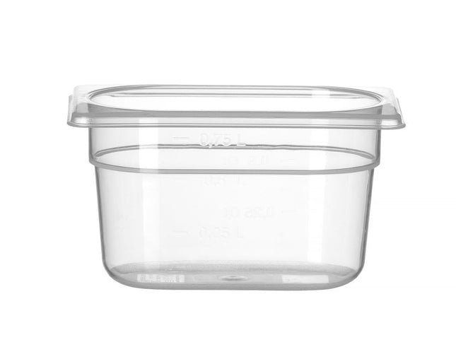 Beholder GN 1/9 polypropylen, HENDI, Profi Line, 1,0, GN 1/9, 0,75L, gennemsigtig, 176x108x(H)100mm