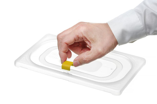 Lågclips til HACCP-opbevaringsbeholdere, HENDI, Gul, 12 pcs