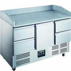 Pizzabord - med glasplade - Mål: 1400 x 700 x 866/1016 mm - Model: ES 903 PZ 1/4