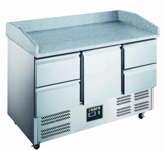 Pizzabord - med glasplade - Mål: 1400 x 700 x 866/1016 mm - Model: ES 903 PZ 1/4