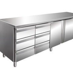 Kølebord med 2 låger og 2x 3 skuffesæt,
model KYLJA 4150 TN