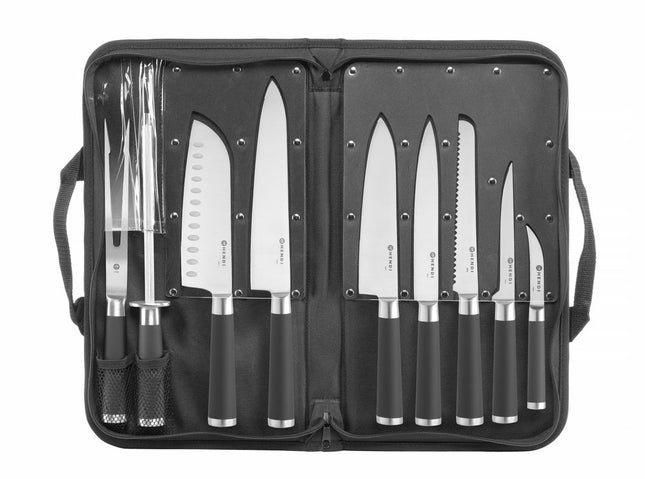 Knivsæt - 9 dele , HENDI, Sort, 445x260x(H)65mm