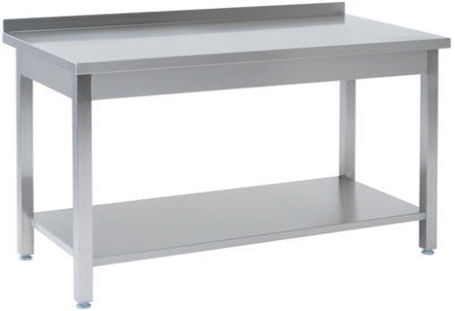 Arbejdsbord med bagkant med bundhylde – B 700 x T 600 x H 850 mm