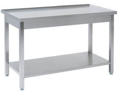 Arbejdsbord uden bagkant med bundhylde – B 1500 x T 700 x H 850 mm