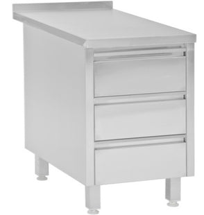 Skuffeblok med 3 skuffer med bagkant – B 400 x T 700 x H 850 mm