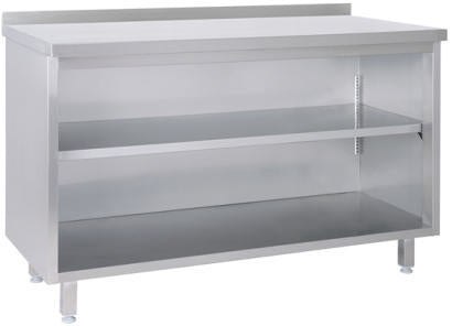 Arbejdsskab 600 med bagkant og mellemhylde – B 1900 x T 600 x H 850 mm