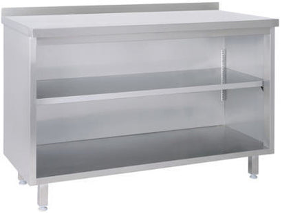 Arbejdsskab uden bagkant med mellemhylde – B 1900 x T 700 x H 850 mm
