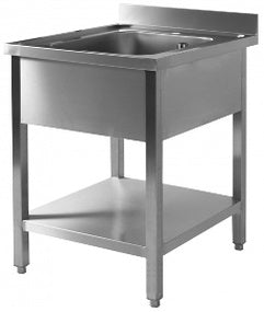 Enkeltvask i 700 dybde med bundhylde – B 700 x T 700 x H 850-890 mm