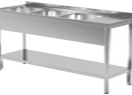 Vaskekumme 600 med 3 kummer venstre – B 1600 x T 600 x H 850 mm