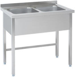 Dobbeltvask T 600 uden bundhylde – B 1200 x T 600 x H 850 mm