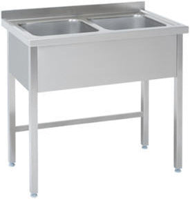 Dobbeltvask T 700 uden bundhylde – B 1200 x T 700 x H 850 mm