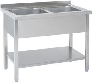Dobbeltvask T 700 med bundhylde – B 1400 x T 700 x H 850 mm