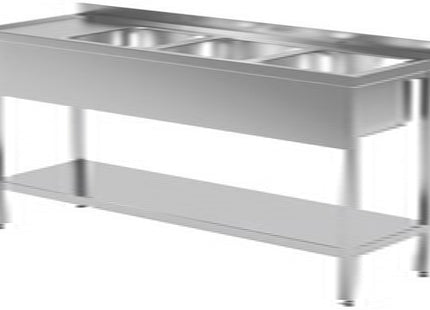 Vaskekumme 700 med 3 kummer højre – B 1800 x T 700 x H 850 mm