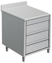 Skuffeblok med 3 skuffer med bagkant – B 500 x T 600 x H 850 mm