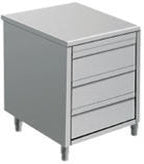 Skuffeblok med 3 skuffer uden bagkant – B 500 x T 700 x H 850 mm