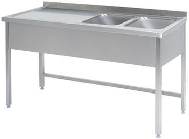 Dobbeltvaske med afsætningsplade venstre – B 1500 x T 600 x H 850 mm