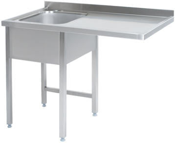 Vaskecenter uden bundhylde (afsætningsplade til højre) – B 1600 x T 600 x H 900 mm