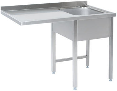 Vaskecenter uden bundhylde (afsætningsplade til venstre) – B 1400 x T 600 x H 900 mm