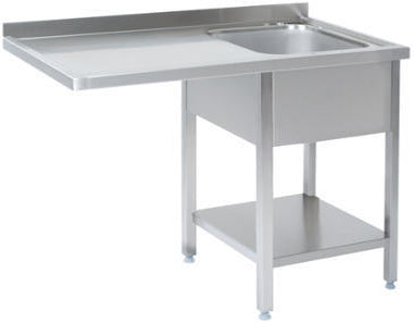 Vaskecenter med bundhylde (afsætningsplade til venstre) – B 1500 x T 600 x H 900 mm