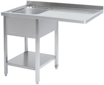 Vaskecenter med bundhylde (afsætningsplade til højre) – B 1500 x T 700 x H 900 mm