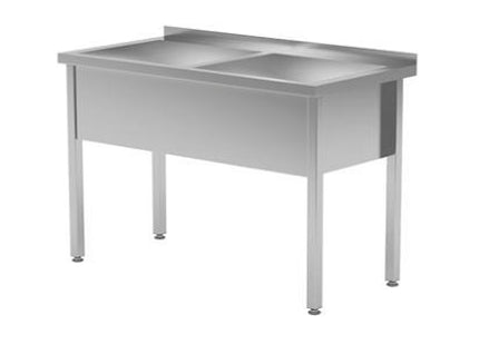Dobbelt vaskebord 600 med 2 kummer uden bundhylde – B 1500 x T 600 x H 850 mm