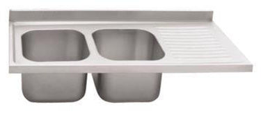 Indbygget dobbeltvask 600 med (afsætningsplade til højre) – 1600 x 600 x 250 mm
