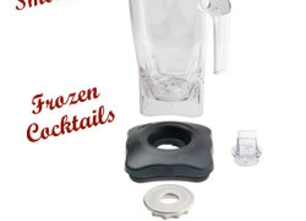 En firkantet Lexan 2-liters skål med låg og kniv (2 blade)