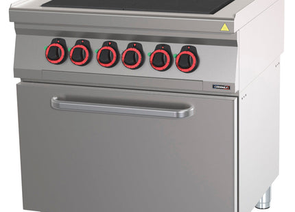 Elektrisk 4 solide komfur med statisk elektrisk ovn GN 2/1 80