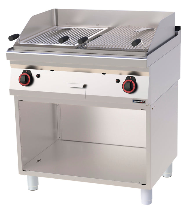 Lavasten grill dobbelt med åbent skab 80