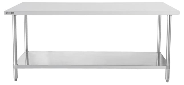 Arbejdsbord rustfrit stål 700 med Hylde 800 mm