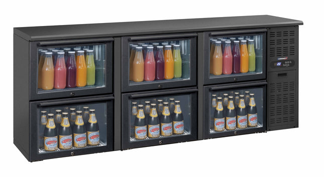 Back bar chiller 3 x 2 glasskuffer